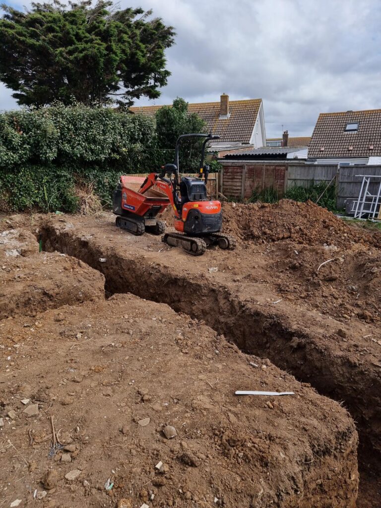 Structural engineering foundation design for residential construction based on ground conditions and load requirements